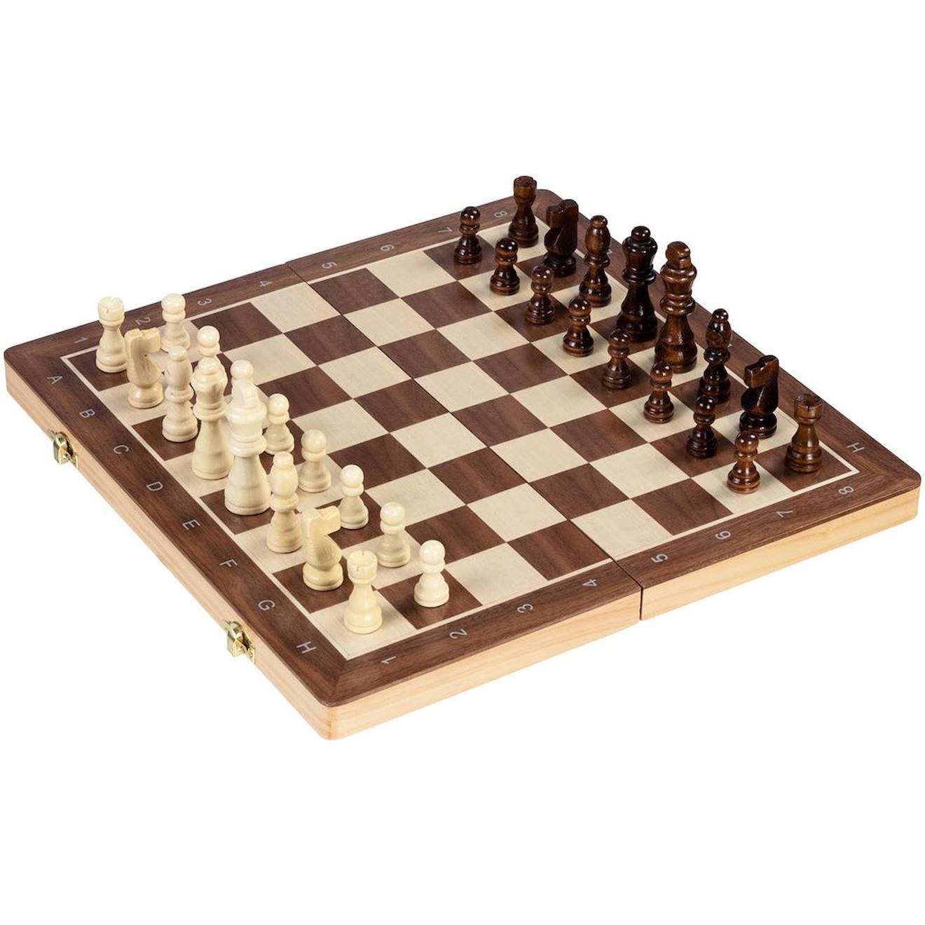 Jeu De Dames Et Échecs Magnétique Marron