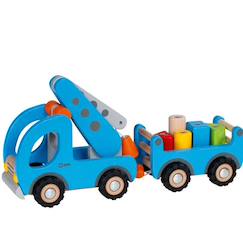 Jouet-Jeux d'imagination-Camion grue avec remorque