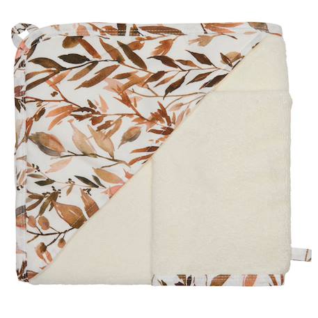 Fille-Cape de bain bambou + gant caramel forest (70 x 70 cm)