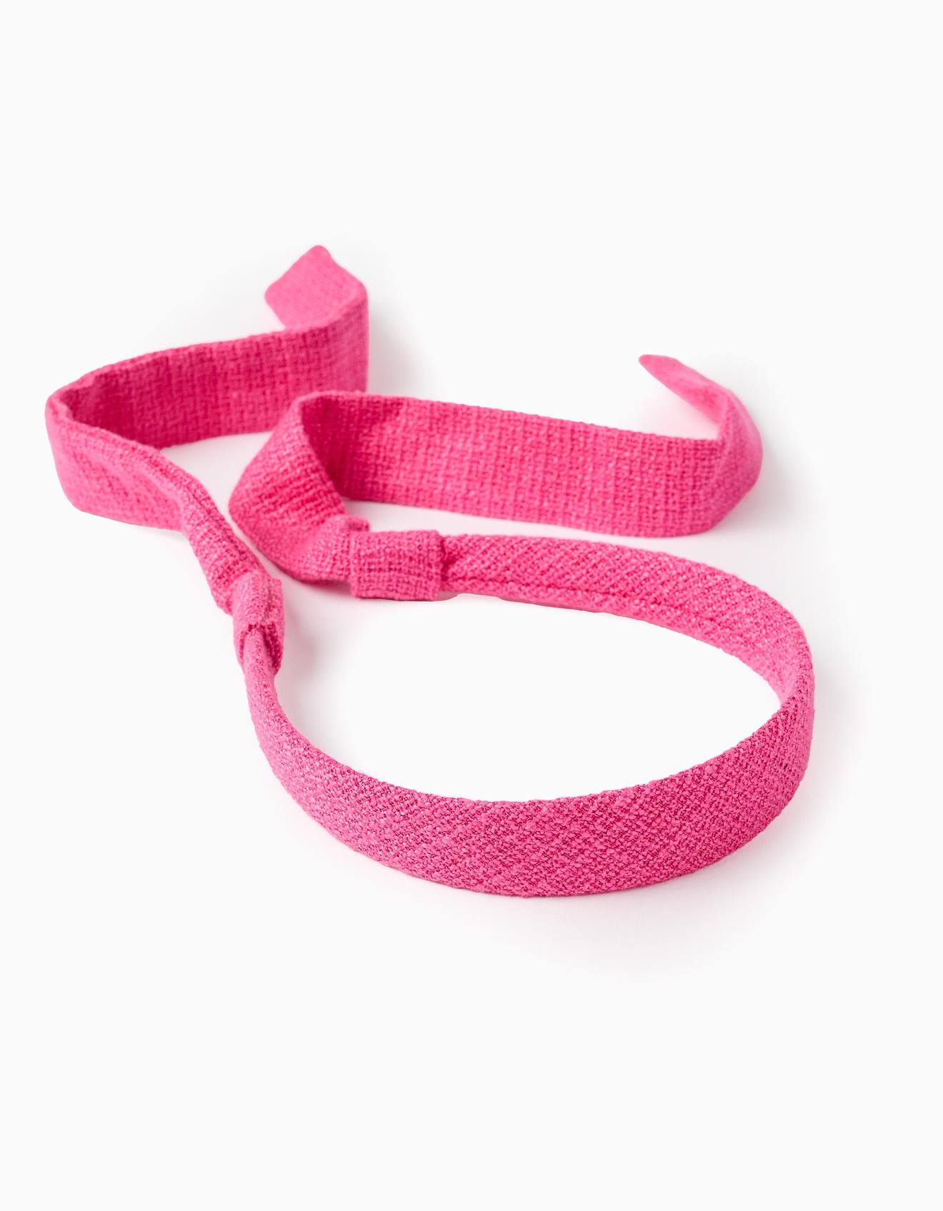 Bandeau En Tweed Avec Noeud Arrière Rose Foncé