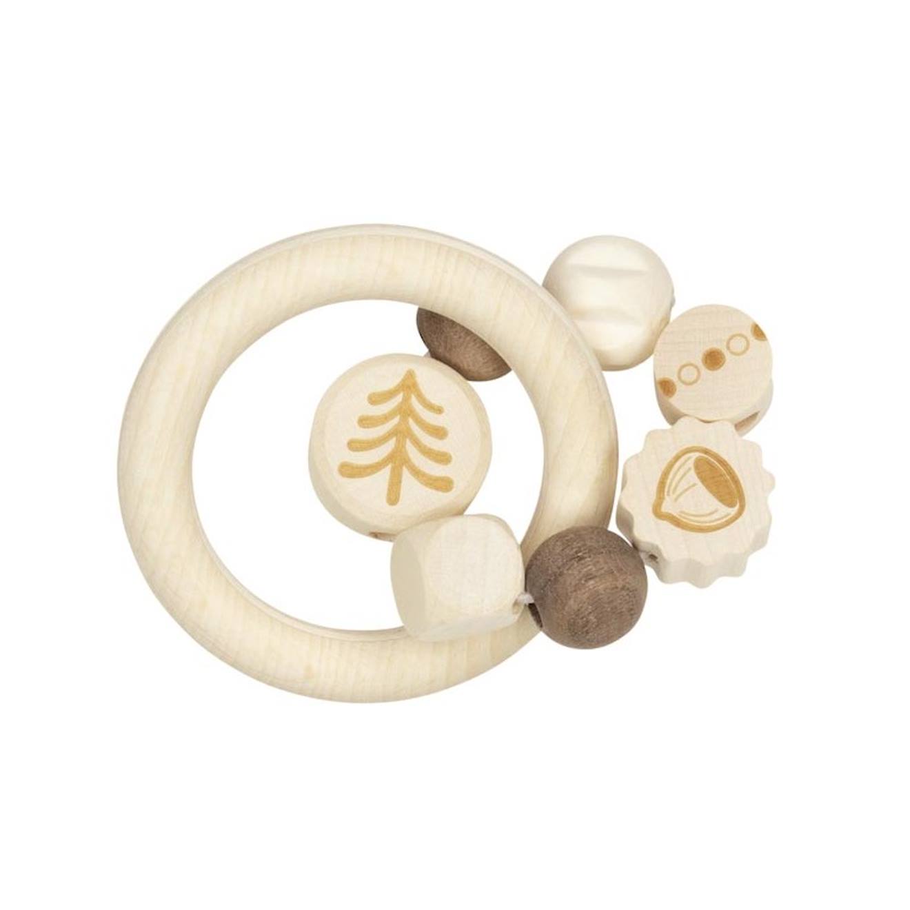 Hochet En Bois Écureuil Beige