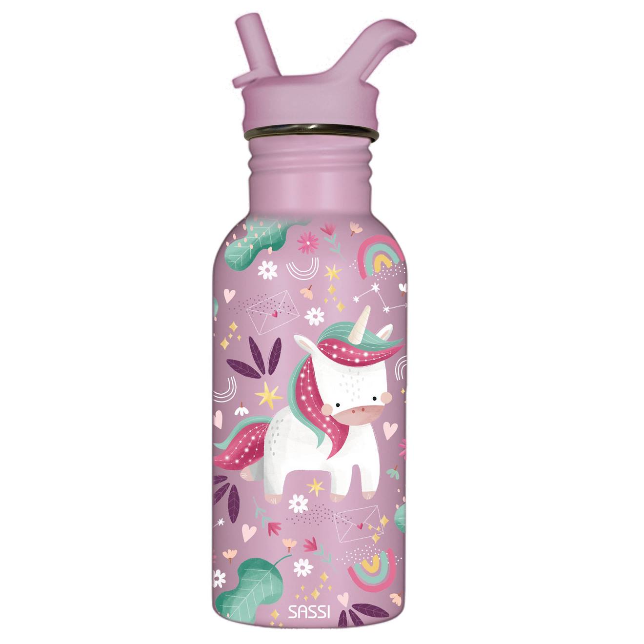 Bouteille En Inox Sparkly La Licorne 500 Ml Violet