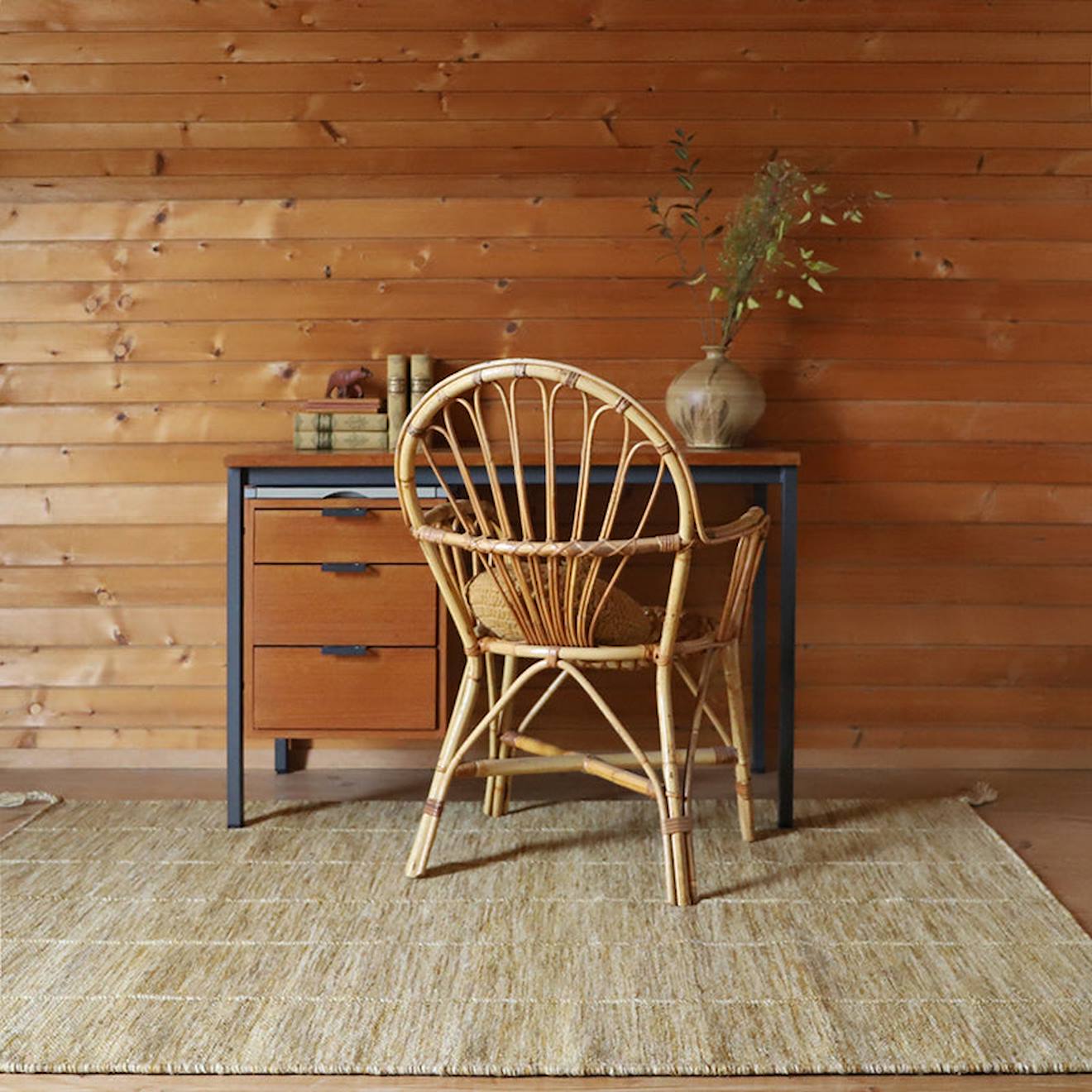 Tapis Laine Contemporain Lhena Jaune