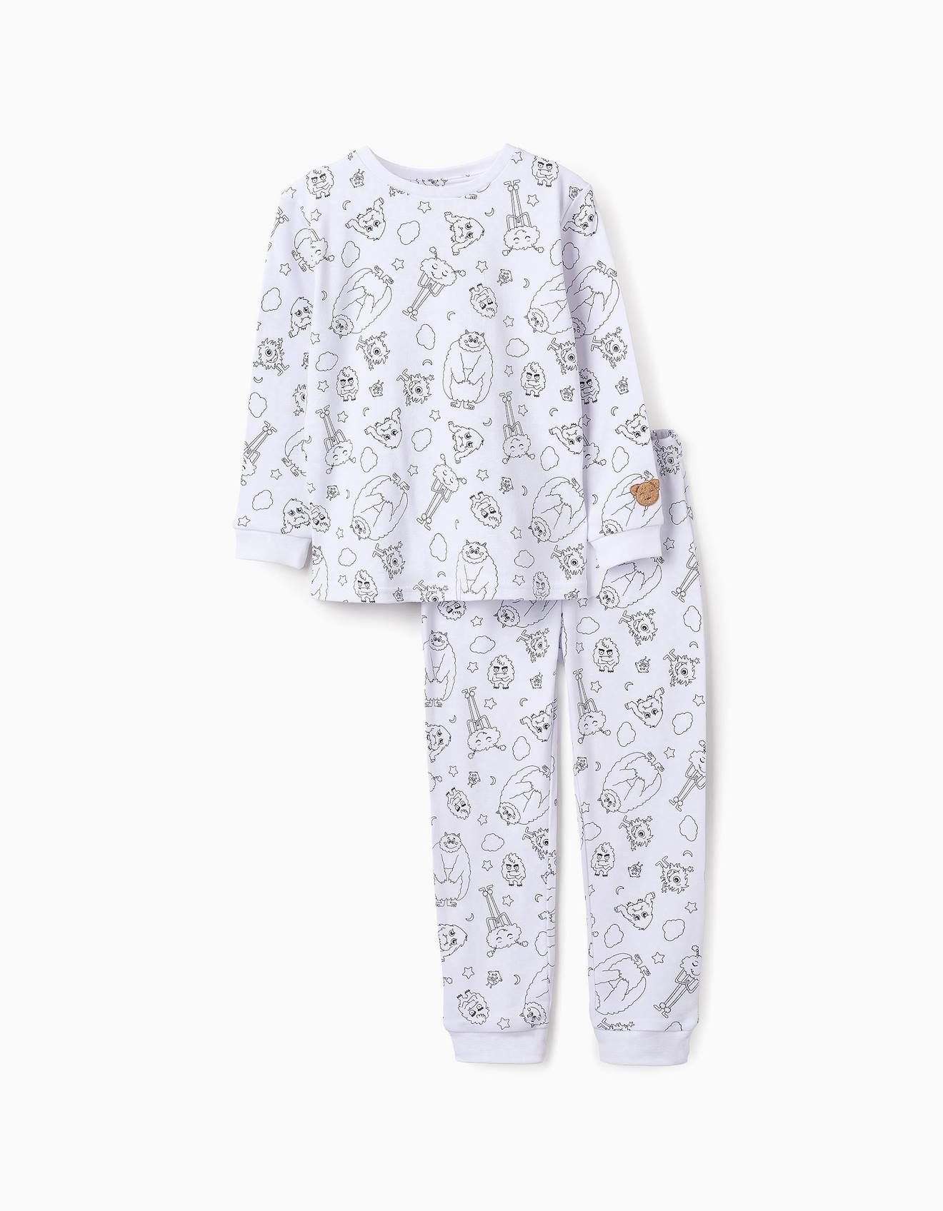 Pyjama À Colorier Blanc