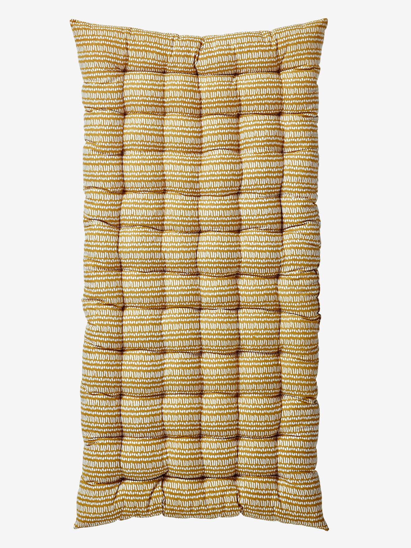 Matelas de sol rayé moutarde