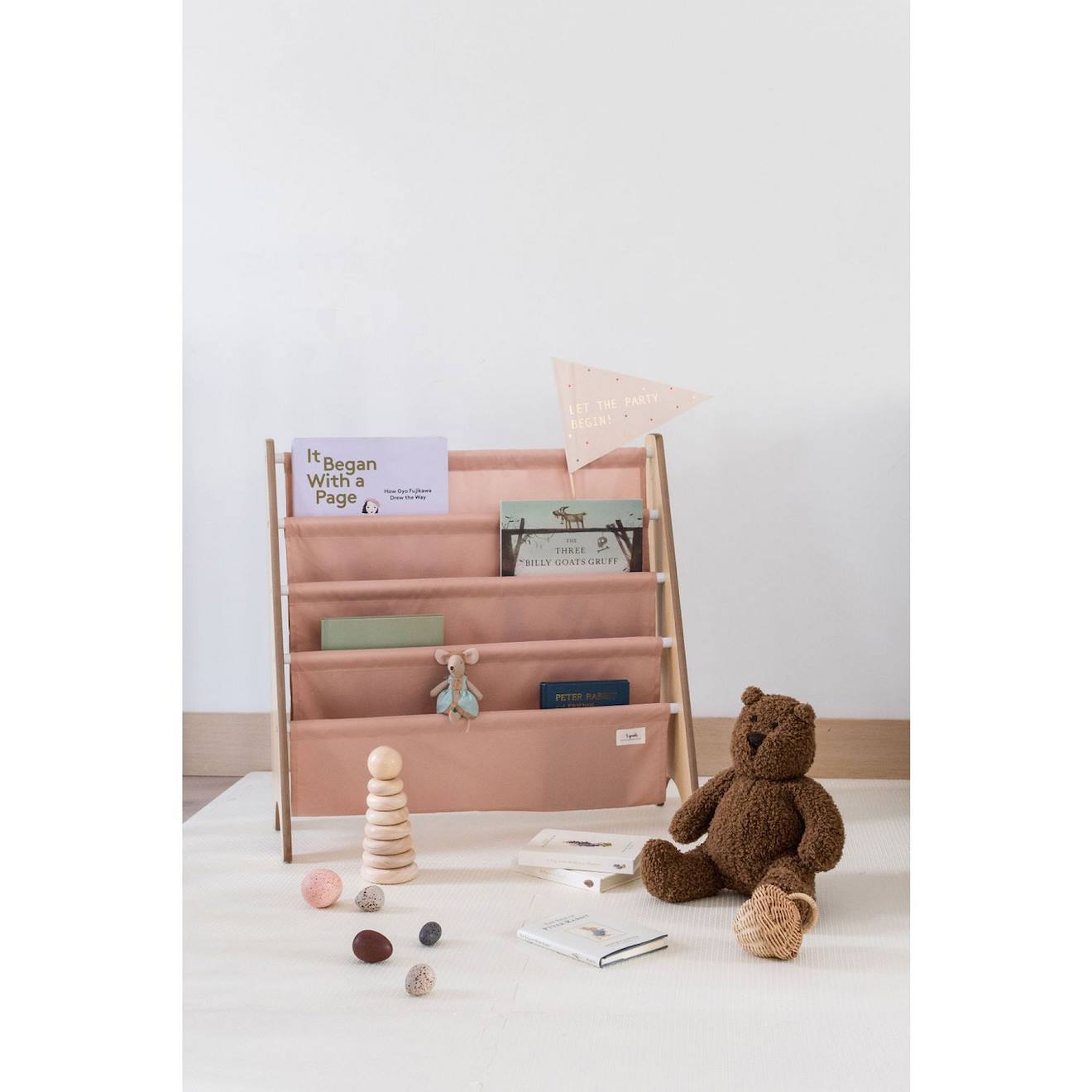 Bibliothèque Enfant Argile Rose Saumon (3 sprouts) - Image 1