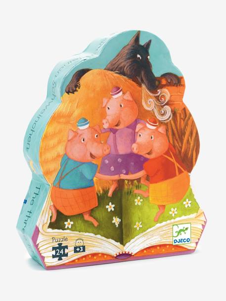 Puzzle Les 3 petits cochons 24 pièces DJECO multicolore 1 - vertbaudet enfant 