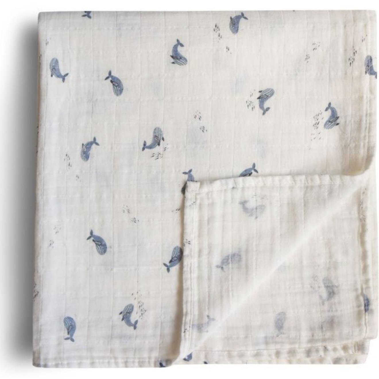 Maxi Lange En Coton Bio Bleu, Blanc (Mushie) - Image 1