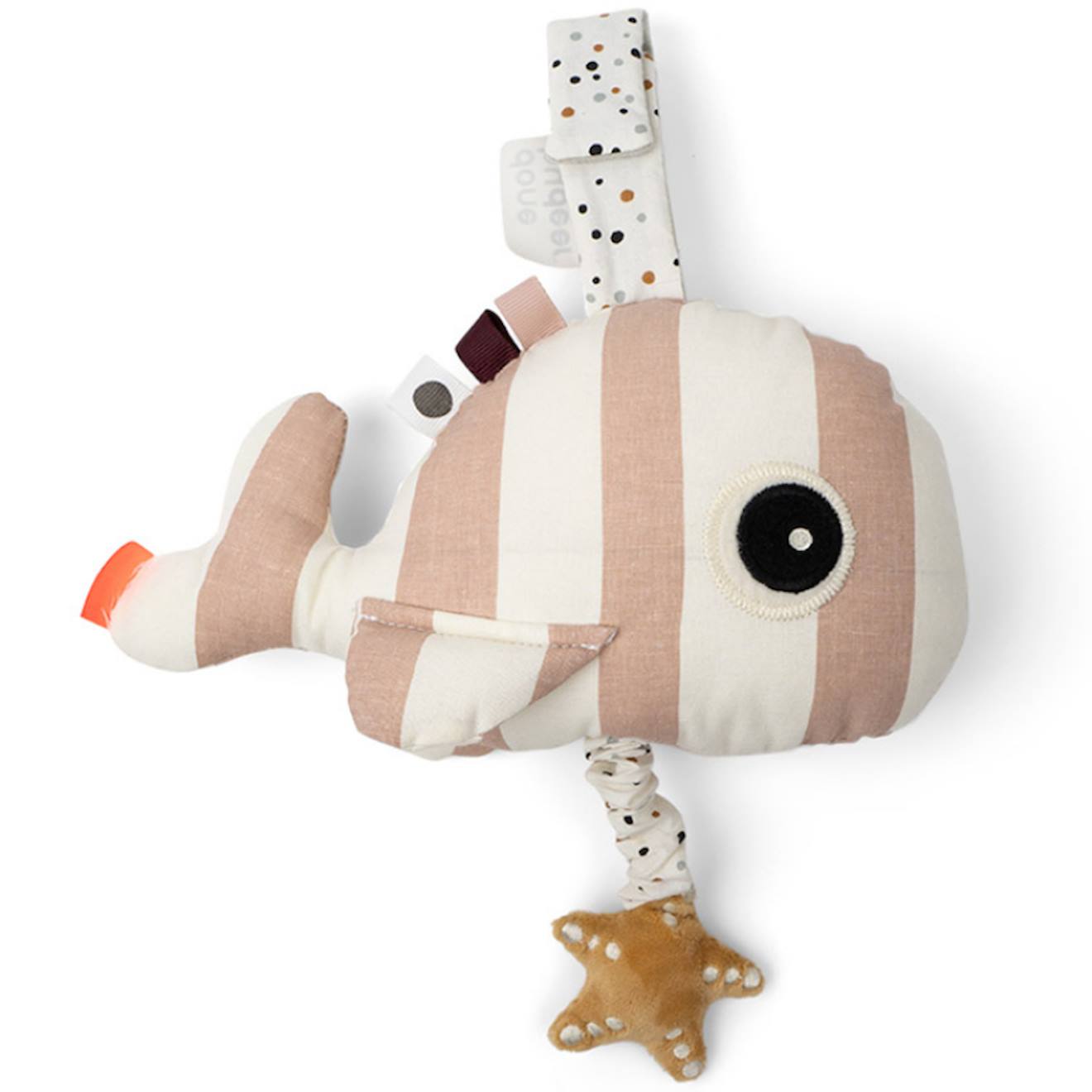 Peluche Musicale À Suspendre Baleine Rose Wally Rose, Blanc, Jaune (Done by deer) - Image 1