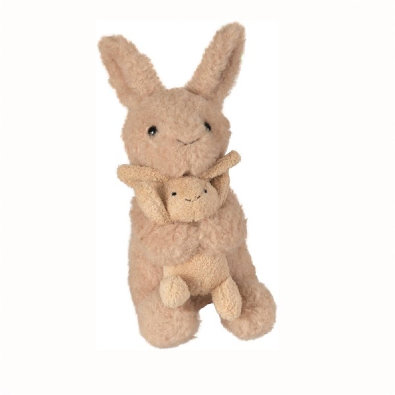 Emile Le Lapin En Peluche Et Son Bébé Beige