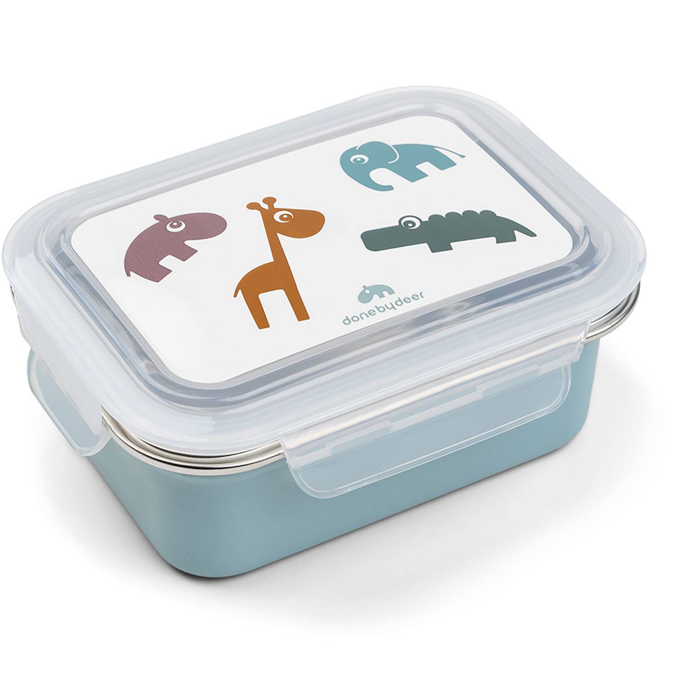 Boîte À Goûter Inox Bleu, Orange, Vert