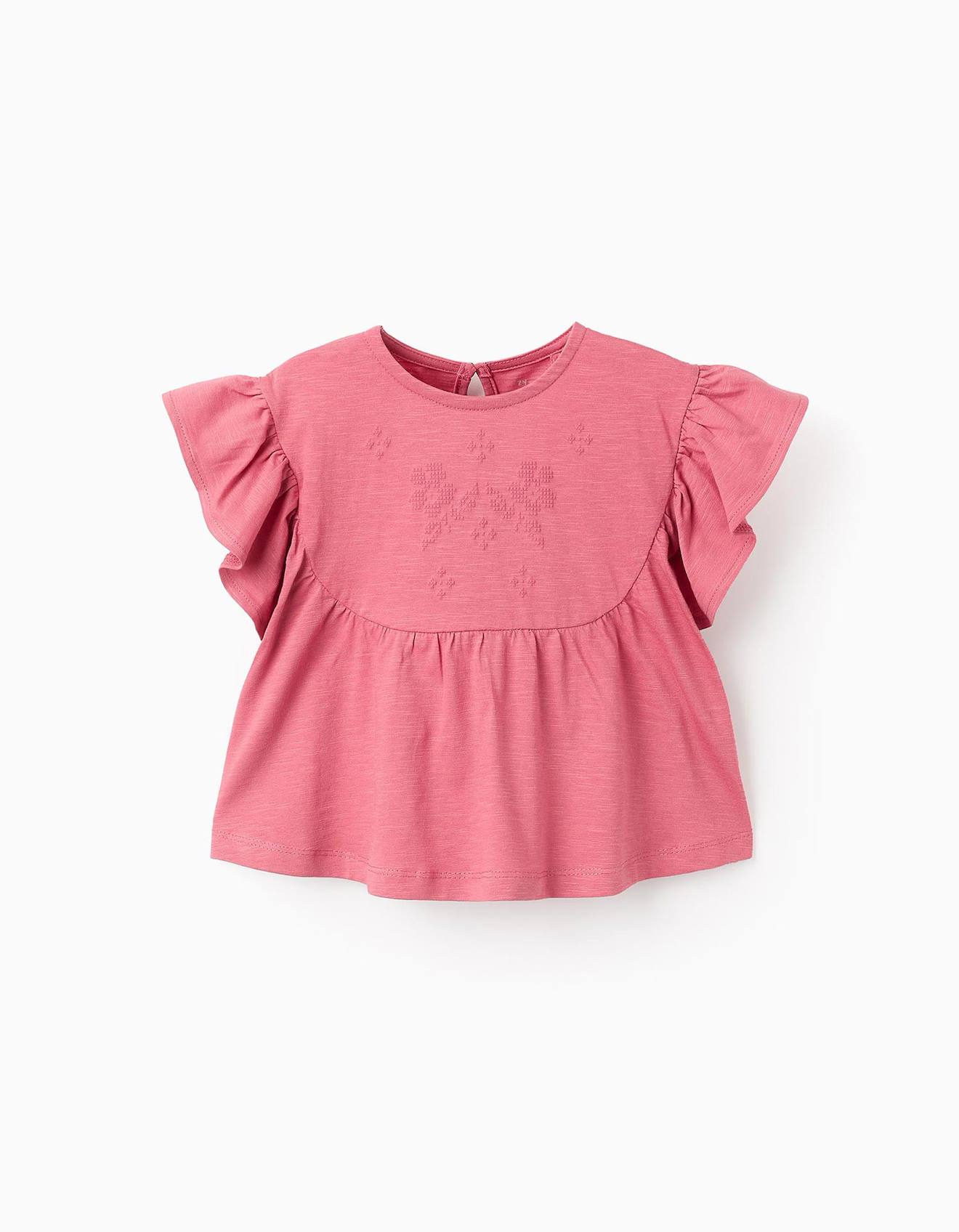 T-shirt Avec Imprimé Type Point De Croix Rose Foncé