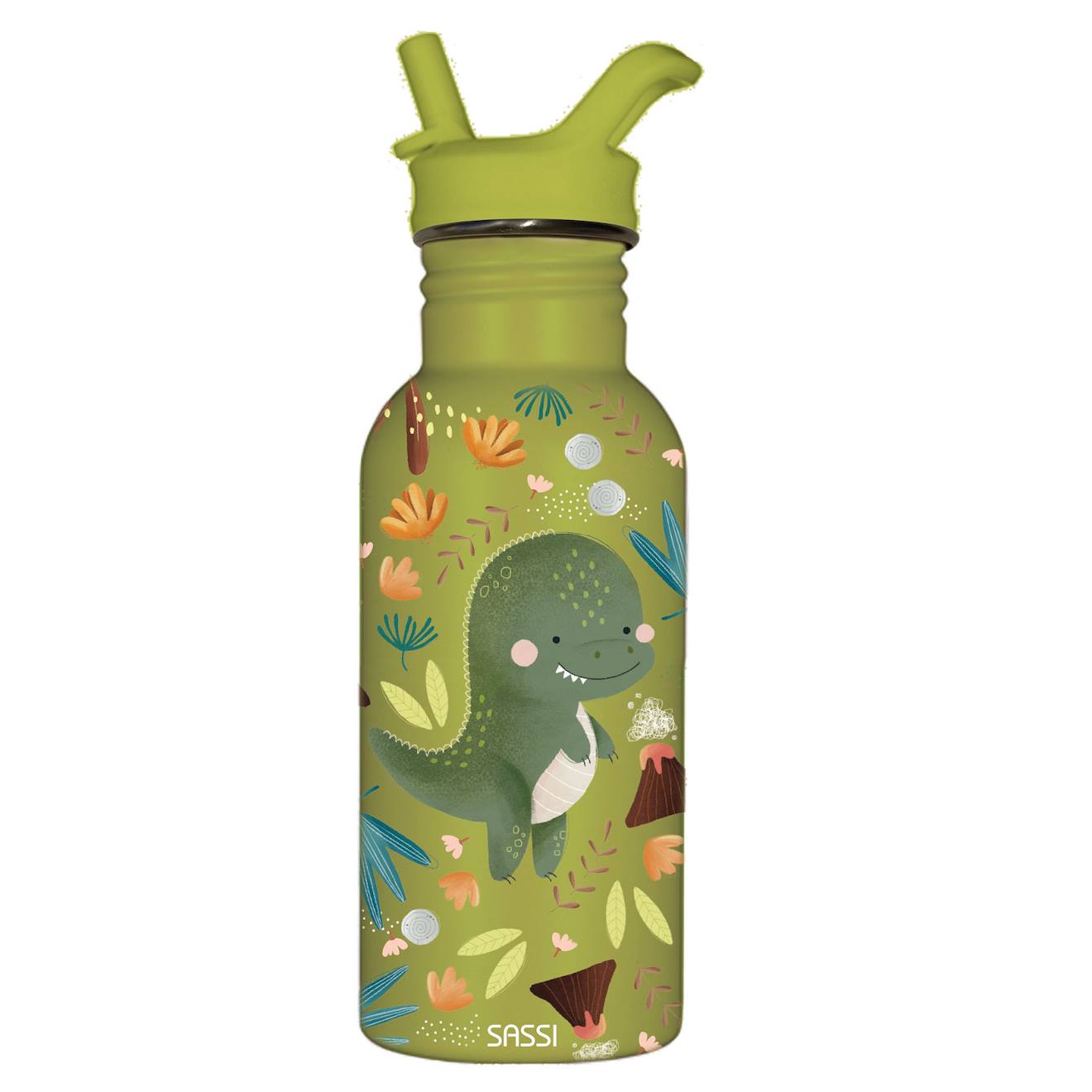 Bouteille En Inox Cracky Le Dinosaure 500 Ml Vert