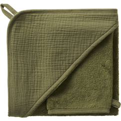 Cape de bain bambou + gant caramel forest (70 x 70 cm)  - vertbaudet enfant