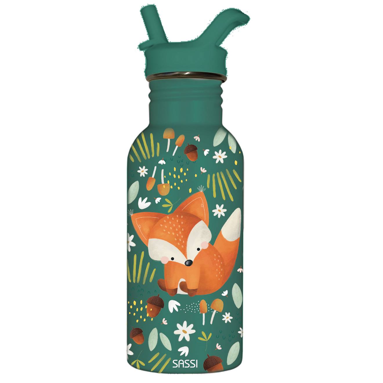 Bouteille En Inox Crunchy Le Renard 500 Ml Vert
