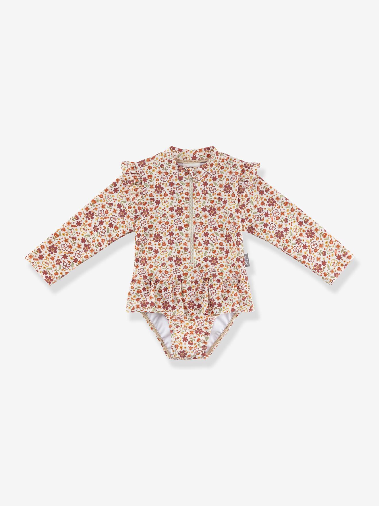 Combinaison de bain fleurs fille Sterntaler corail