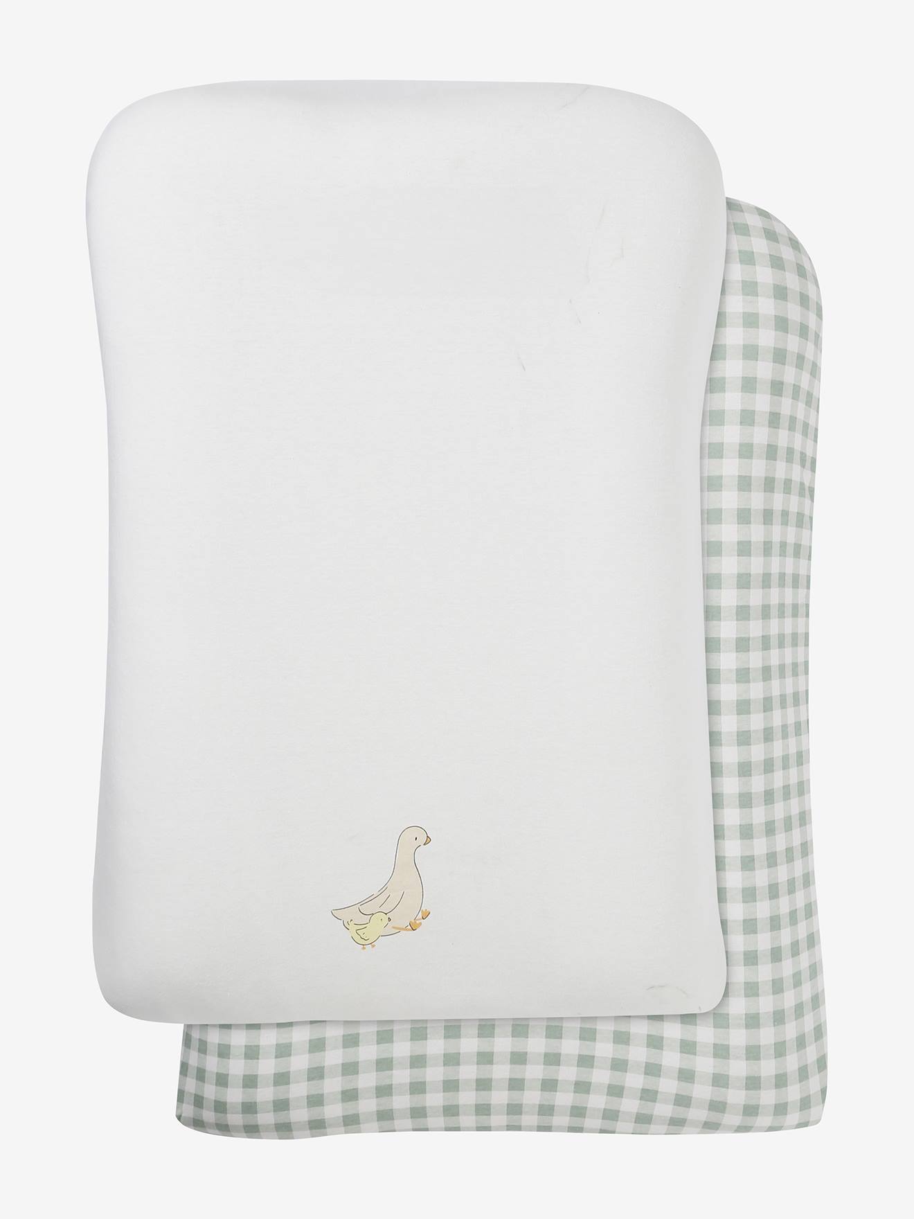 Lot de 2 housses matelas à langer OIE oies (Vertbaudet) - Image 1