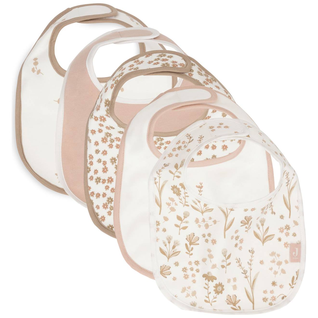 Lot De 5 Bavoirs Imperméables Ecru, Marron, Rose