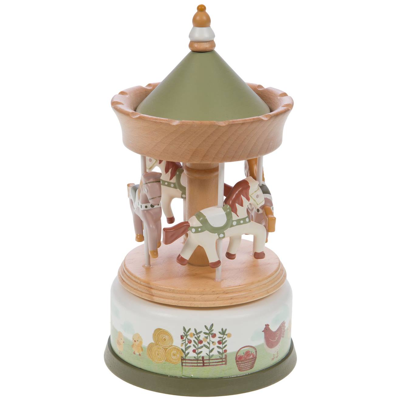 Carrousel Liam Vert, Marron, Blanc