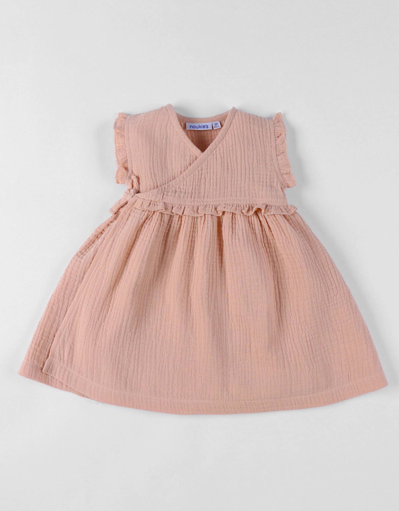 Robe Portefeuille En Mousseline De Coton Rose
