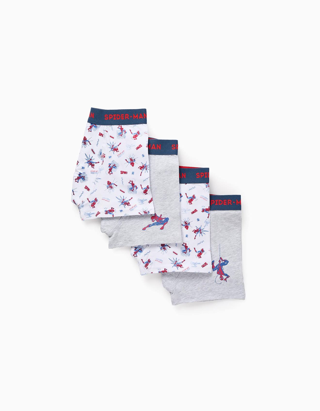 Pack 4 Boxers Unis/imprimés Spiderman Multicolore