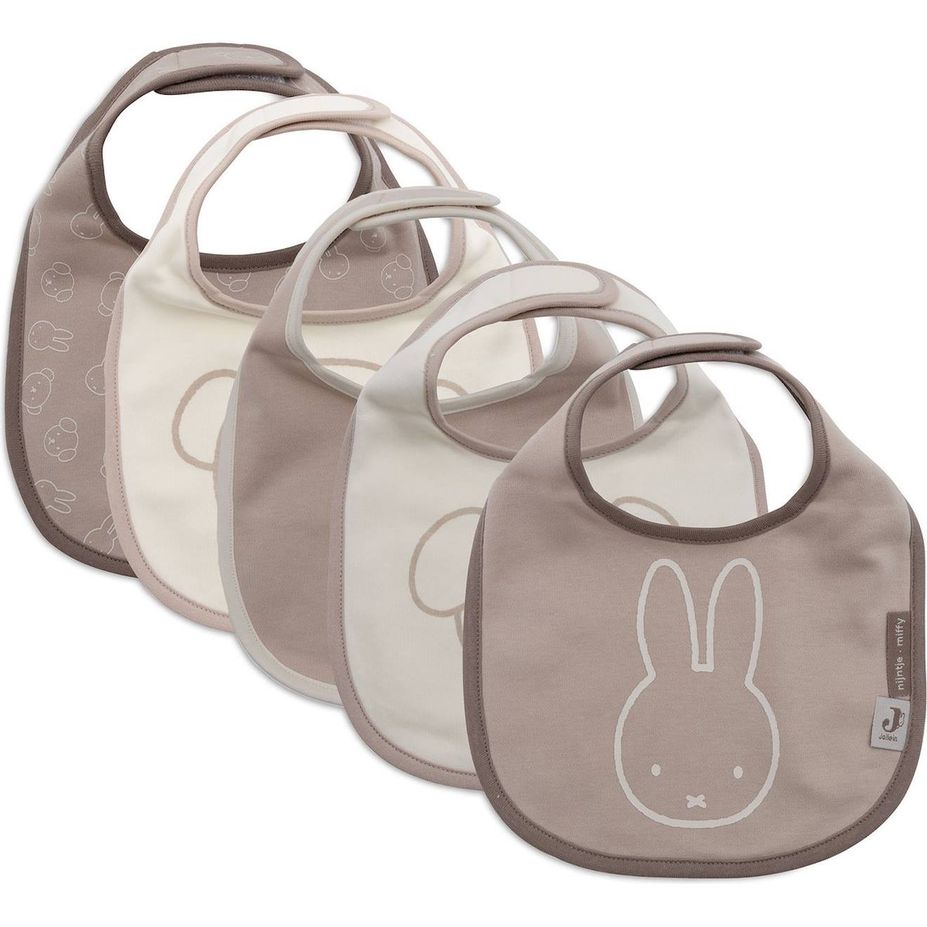 Lot De 5 Bavoirs Imperméables Beige, Marron
