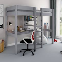 Lit mezzanine avec bureau pin massif  basile  - vertbaudet enfant