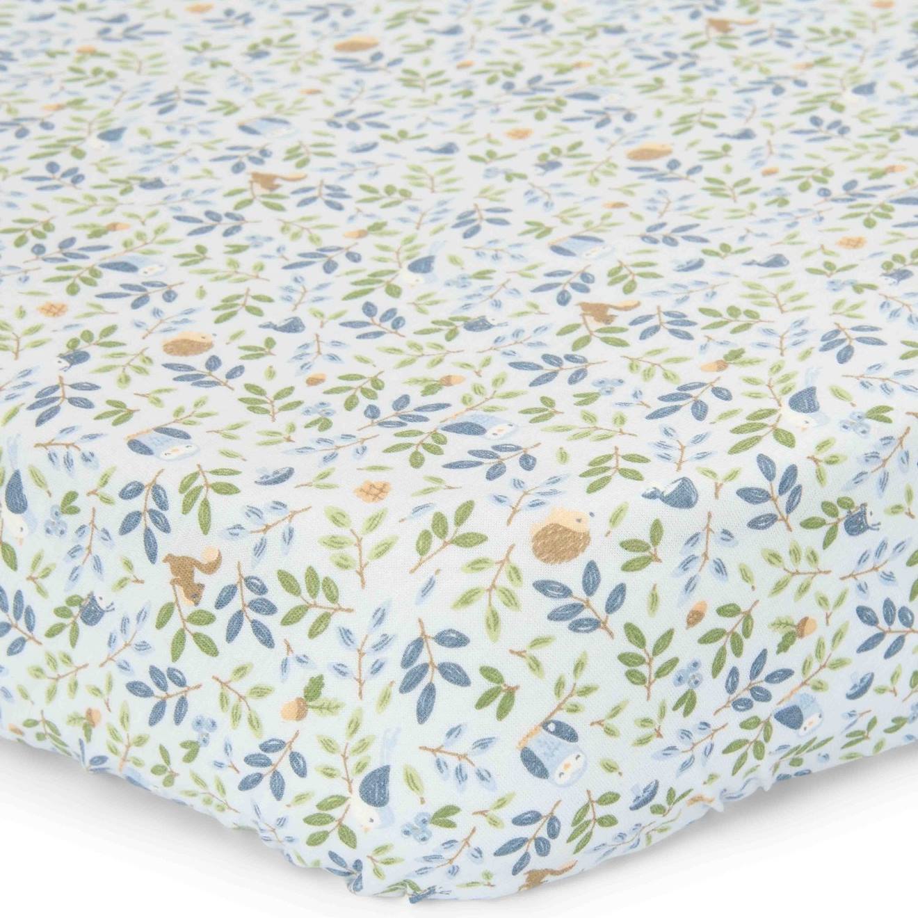 Drap Housse Lit Bébé Forest Treasures (60 X 120 Cm) Bleu (Little Dutch) - Couverture