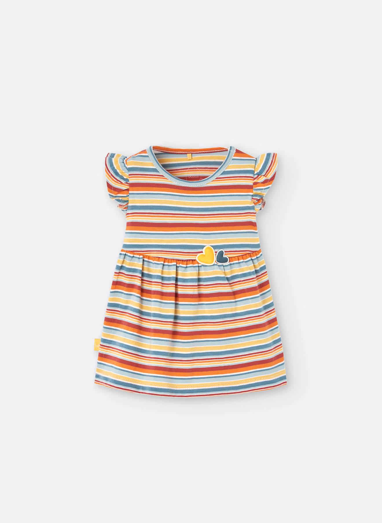 Robe En Coton Avec Imprimé Rayures Multicolore