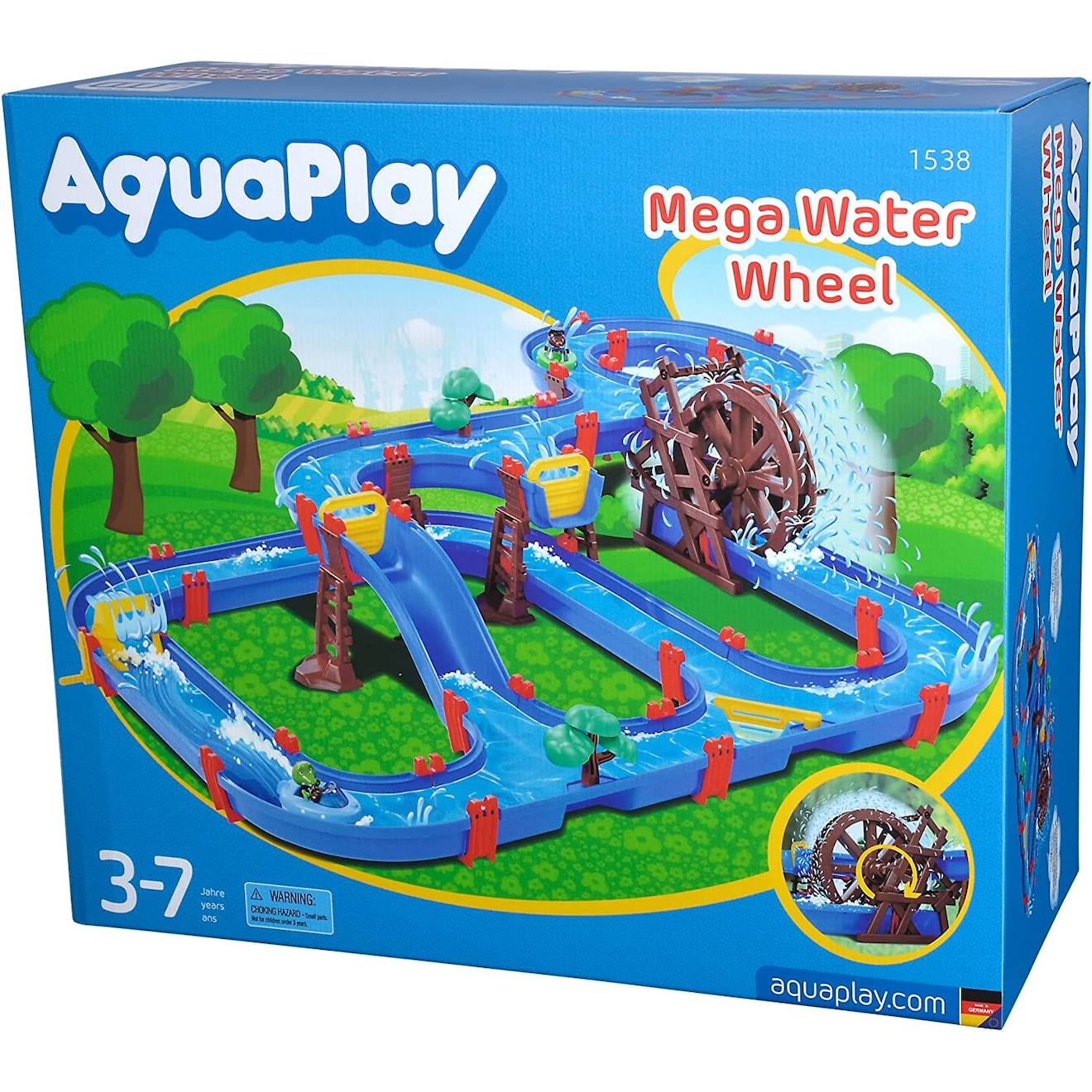 Circuit Eau Mega Water Wheel - Parcours À 2 Niveaux Bleu