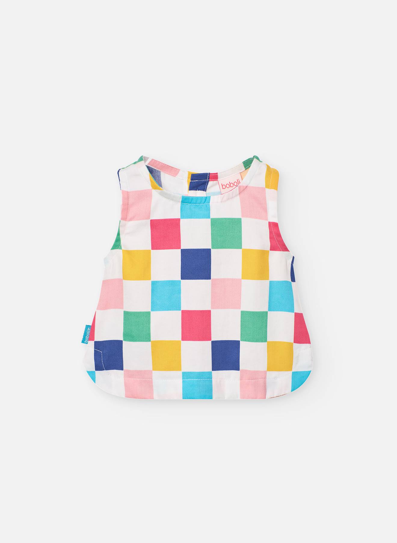 Top En Coton Avec Imprimé Carreaux Multicolore