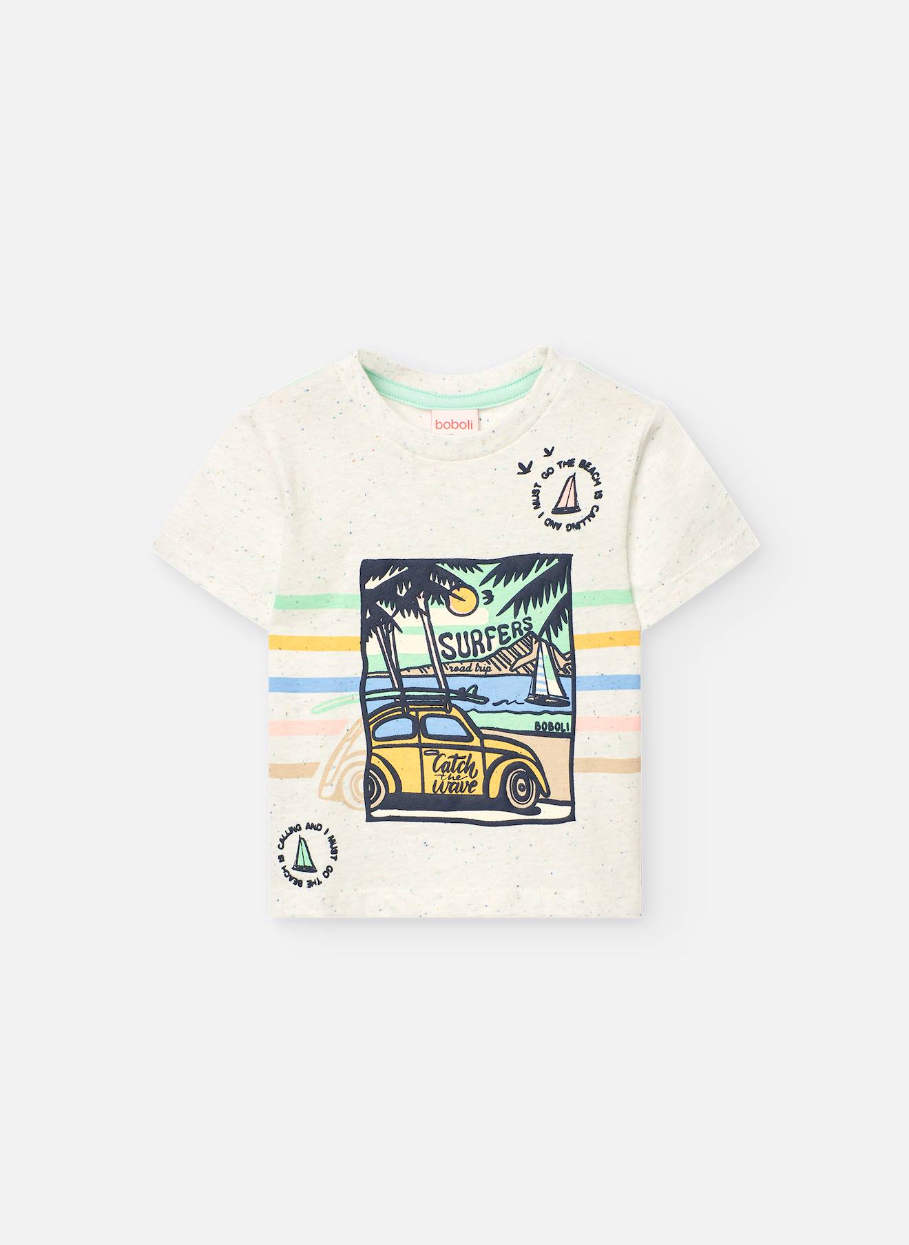 T-shirt En Coton Avec Dessin Frontal Blanc