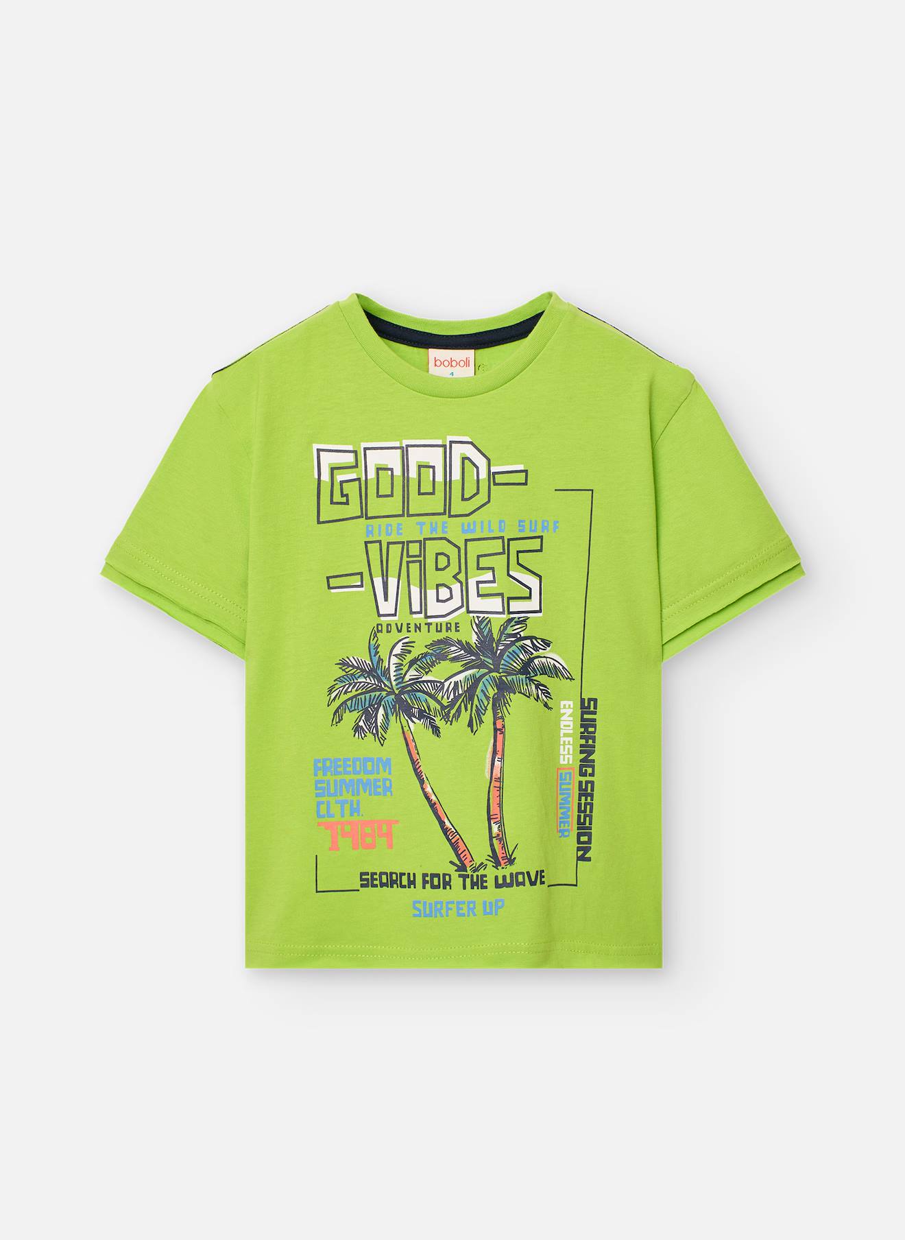 T-shirt À Manches Courtes Avec Col Rond Vert