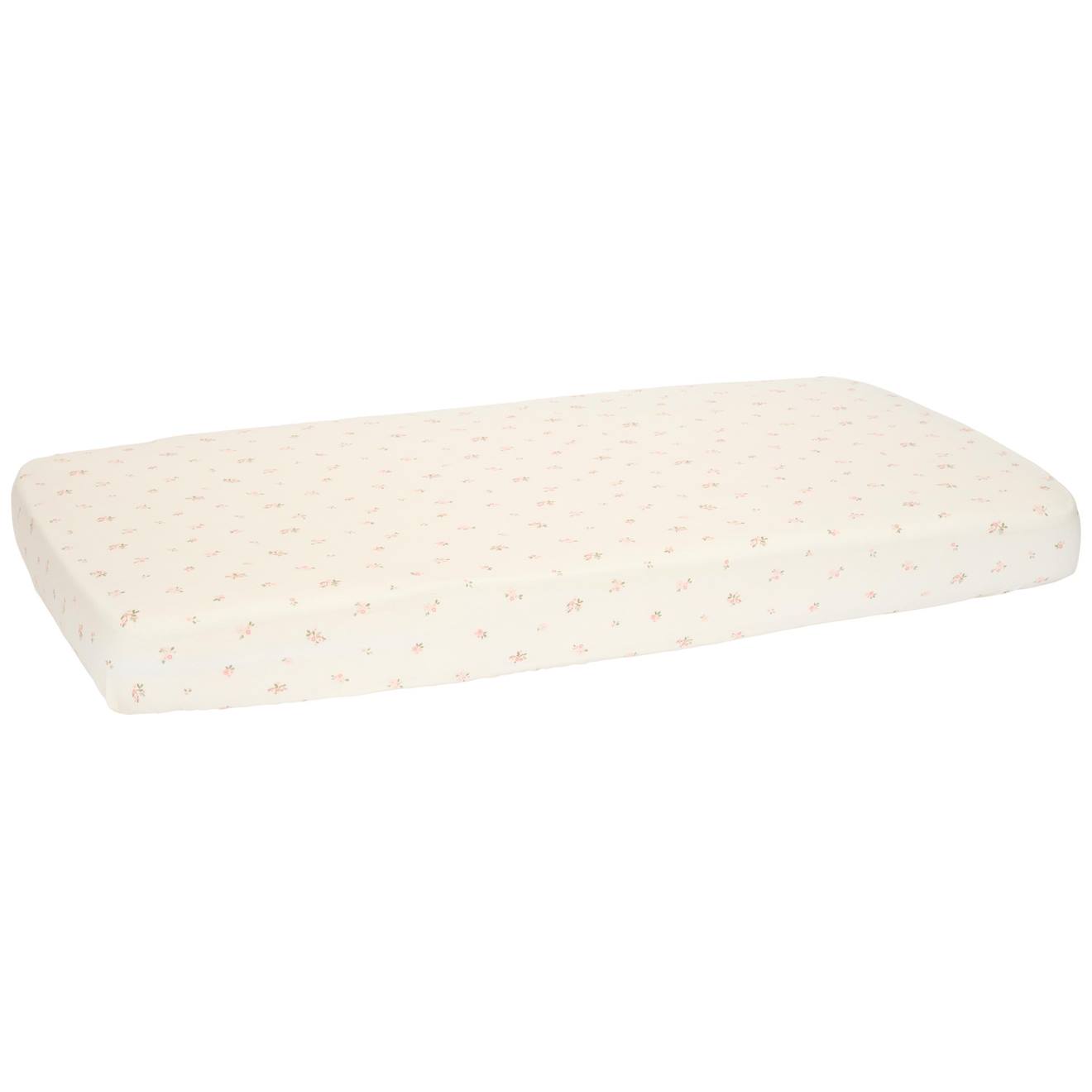 Drap Housse Lit Bébé Forest Treasures (60 X 120 Cm) Blanc, Rose (Little Dutch) - Image 1