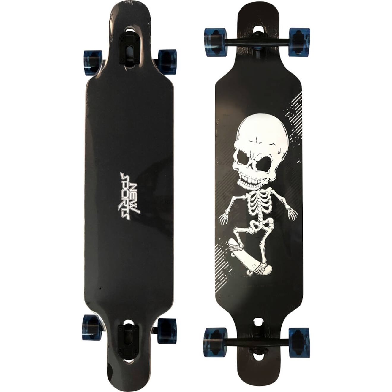 Planche Longboard Skull Squelette Abec 9 Noir