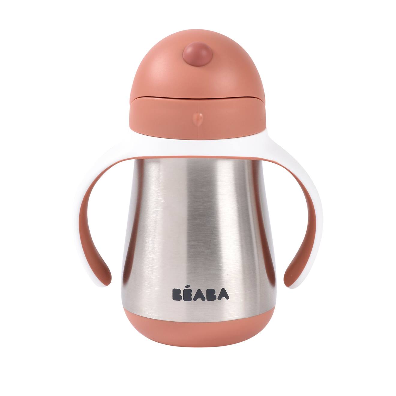 Tasse paille inox 100% étanche 250ml terracotta