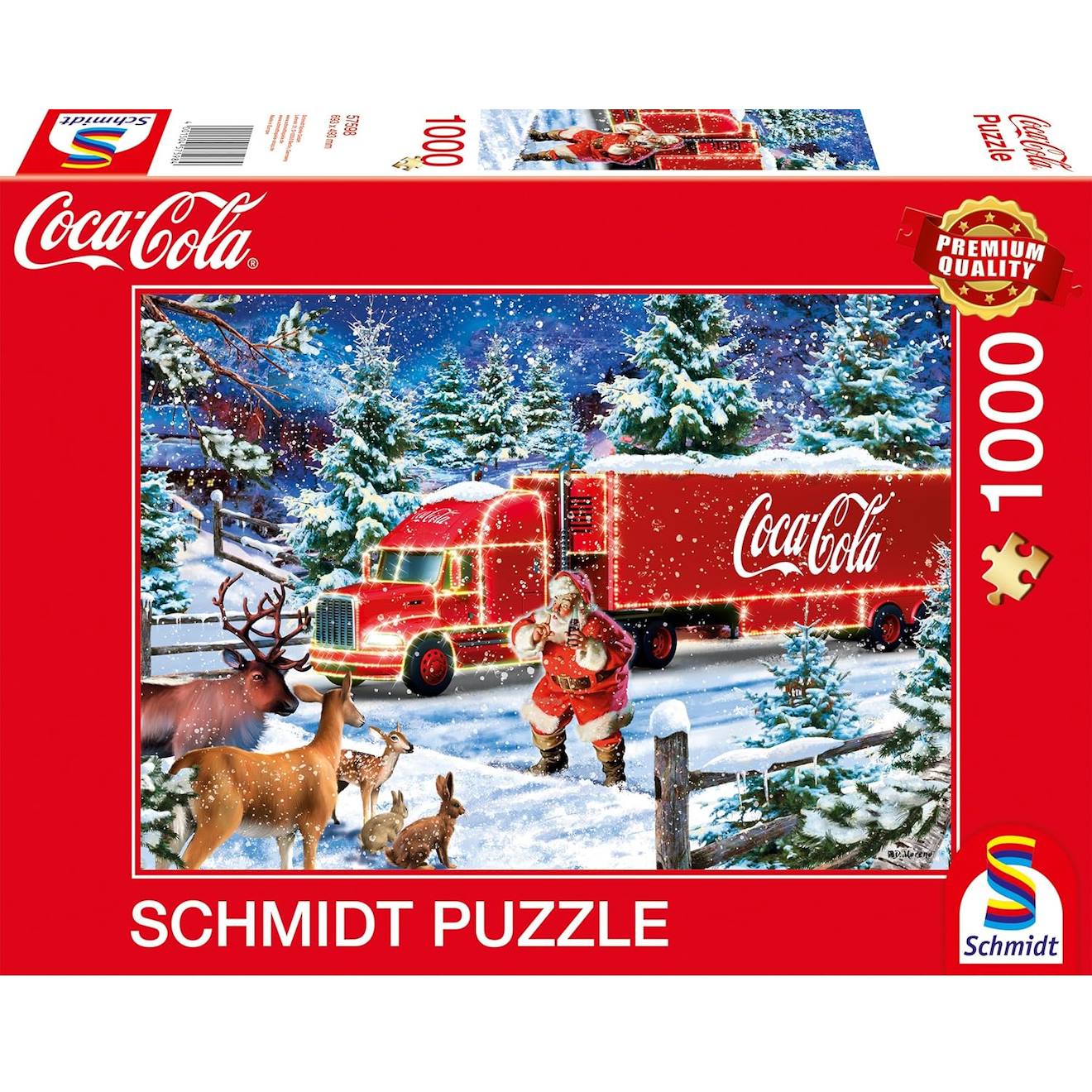 Puzzle Camion De Noël Coca Cola 1000 Pcs Rouge