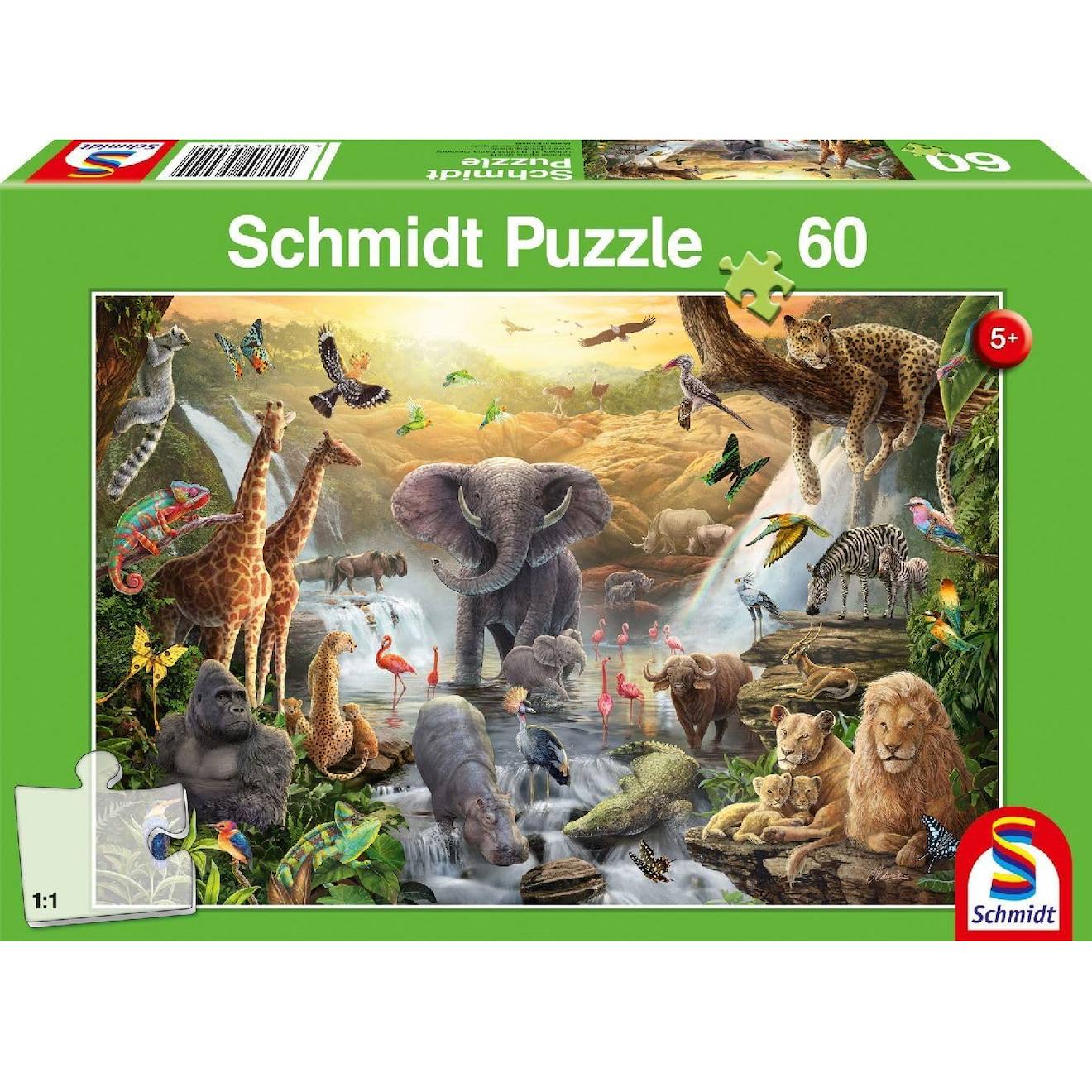 Puzzle Animaux En Afrique 60 Pcs Vert