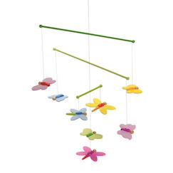 -Mobile en bois papillons