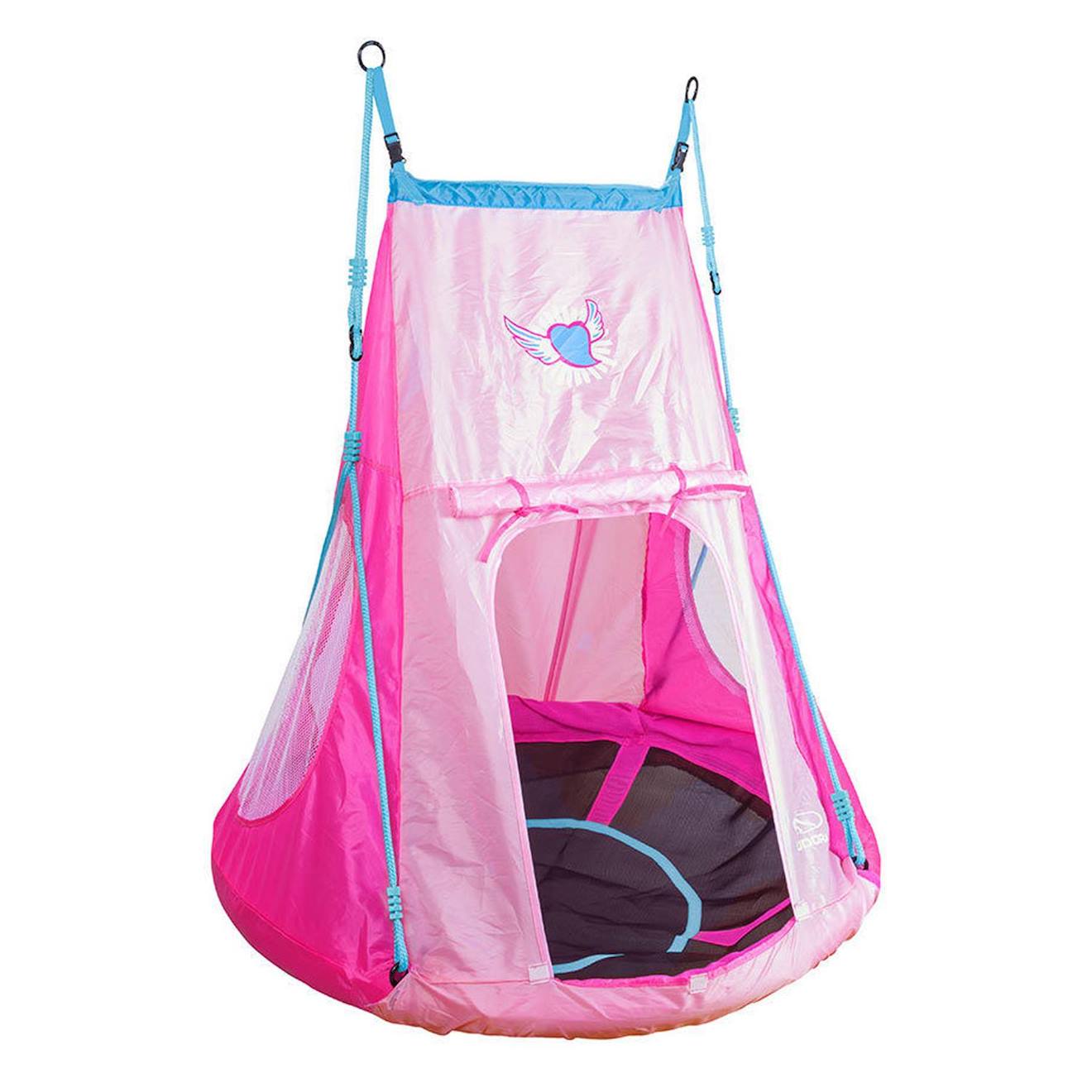 Balançoire Filet Hudora Avec Tente Heart 110 Cm. Rose