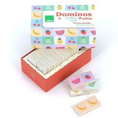 Jouet-Dominos en bois fruits et légumes