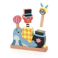 Jouet-Premier âge-Pop-up en bois cirque