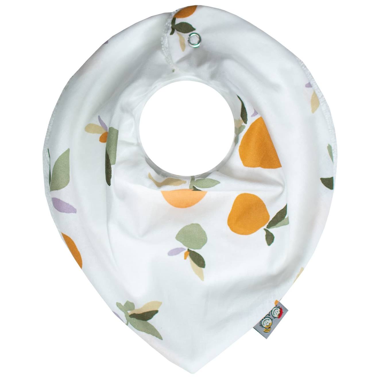 Bavoir Bandana En Coton Clem Clem, Orange, Vert
