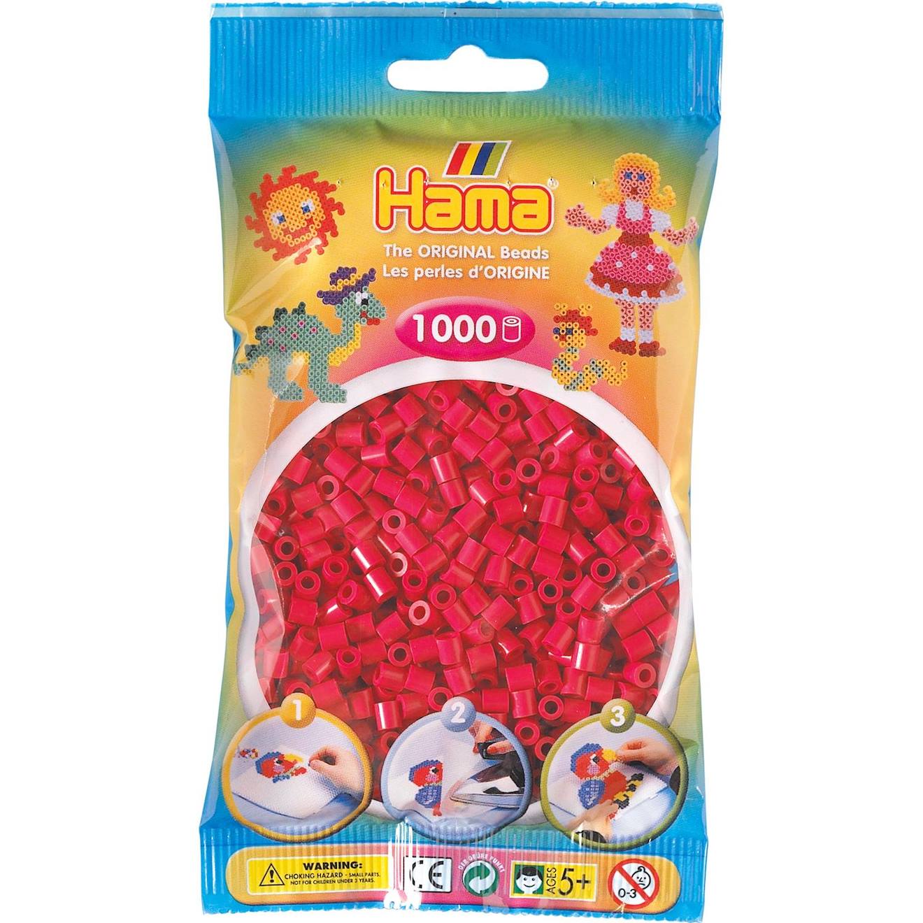 Sachet 1000 Perles Plastique Midi Rouge Vin Rouge