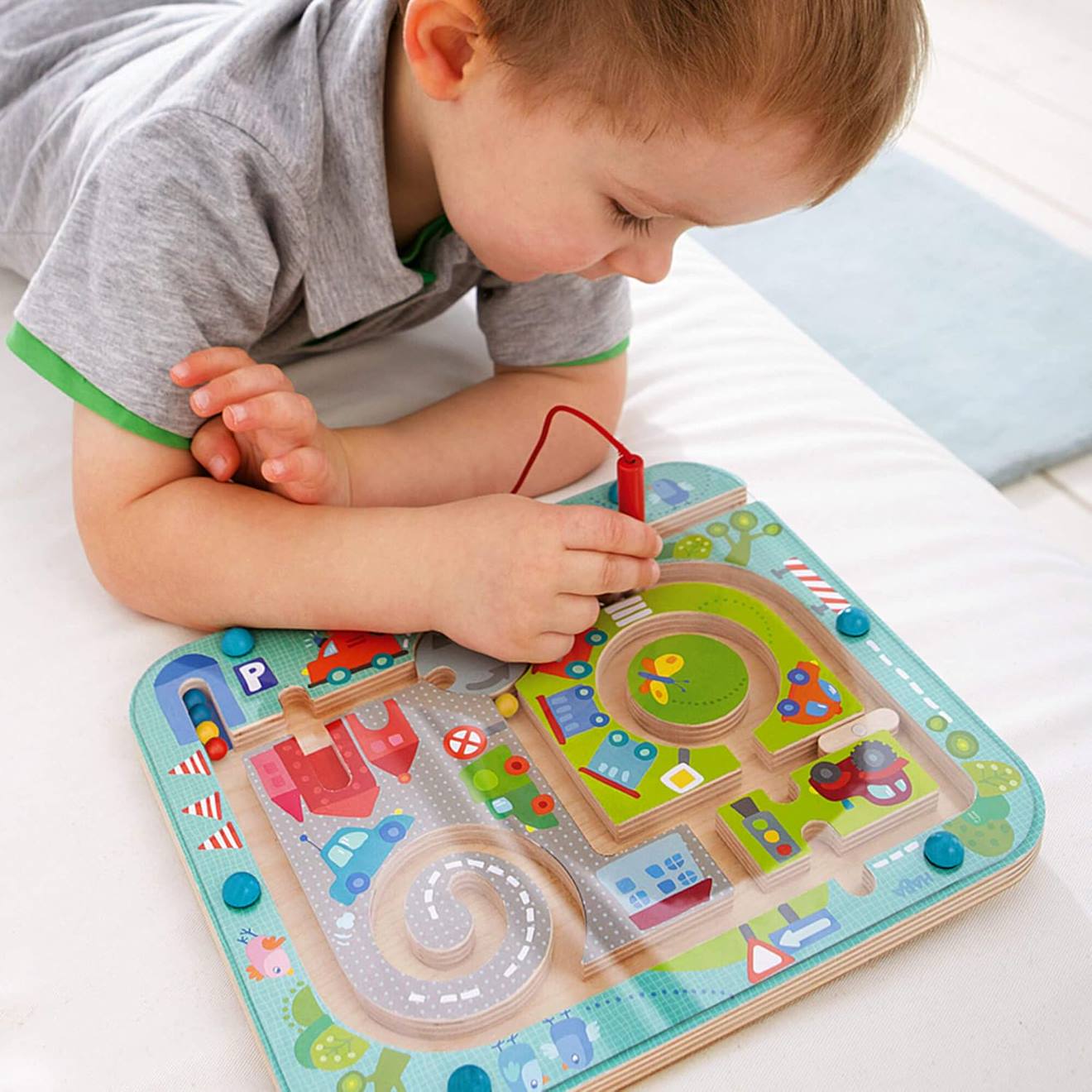 Play+ - labyrinthe magnetique en bois - dans la jungle | jouets 1er age | jouéclub