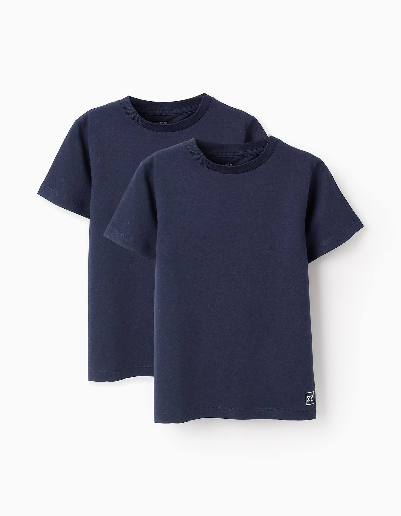 Pack 2 T-shirts En Coton Bleu Foncé