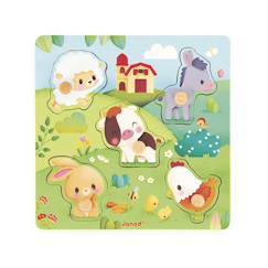 Puzzle tactile en bois fsc ferme  - vertbaudet enfant