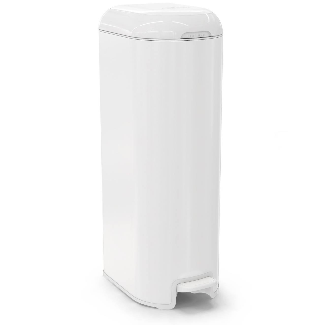 Poubelle À Couches Platinium Blanche Avec Recharge Blanc (Diaper Genie) - Couverture