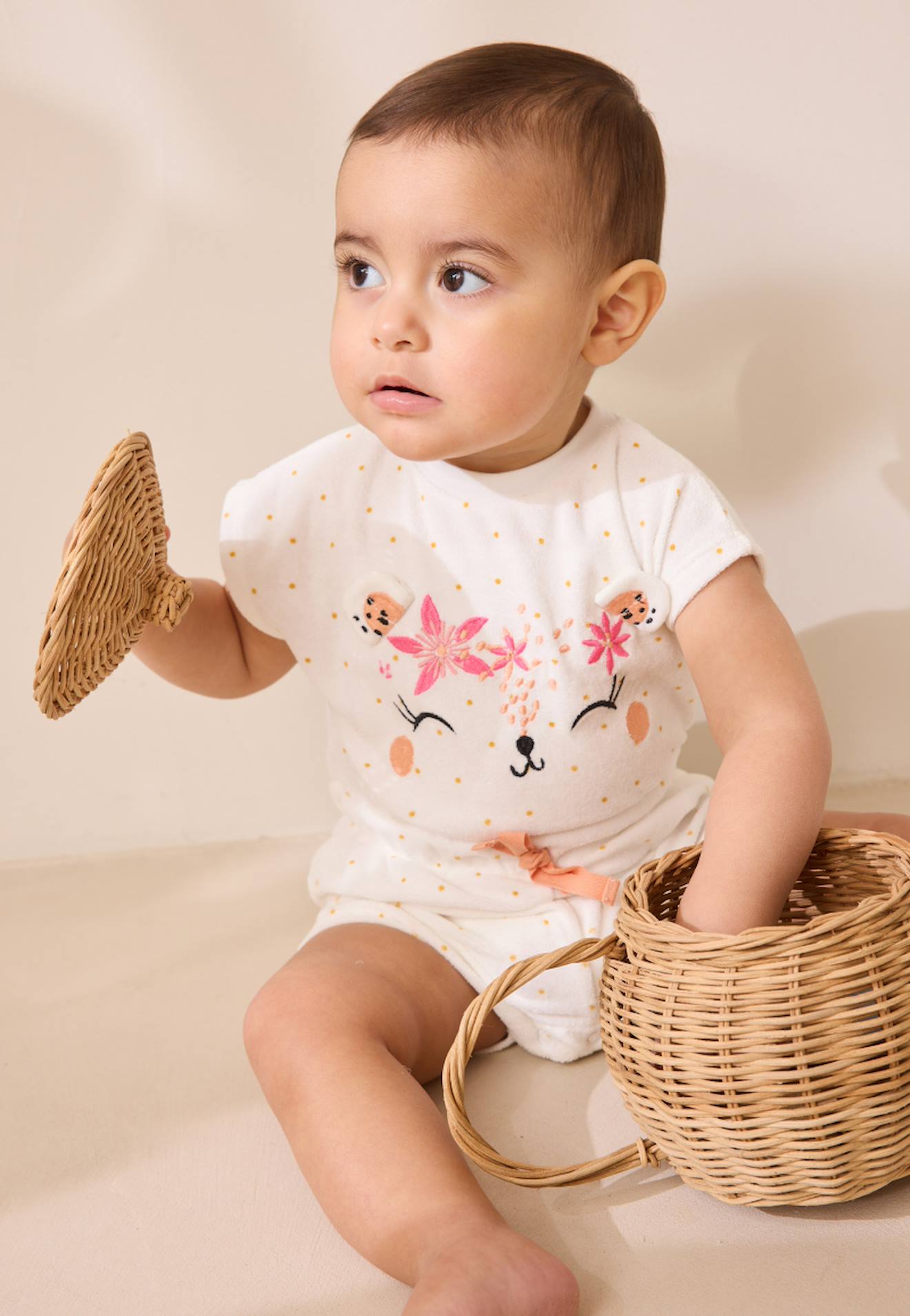 Combishort Bébé En Éponge Bahamas Ecru