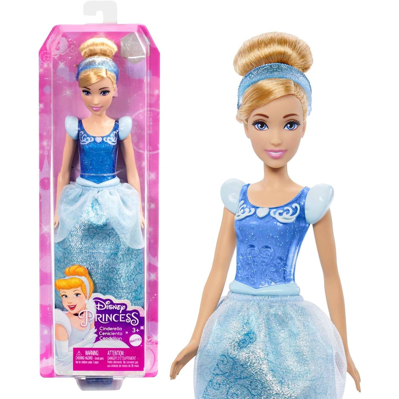 Cendrillon Articulée Avec Tenue Scintillante Et Accessoires Bleu